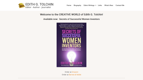 EdieTolchin.com screen shot